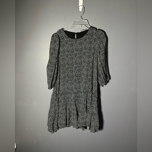 Zara Dresses & Skirts - Zara Micro Dot Ruffled Mini Dress In Black Combo Size Medium